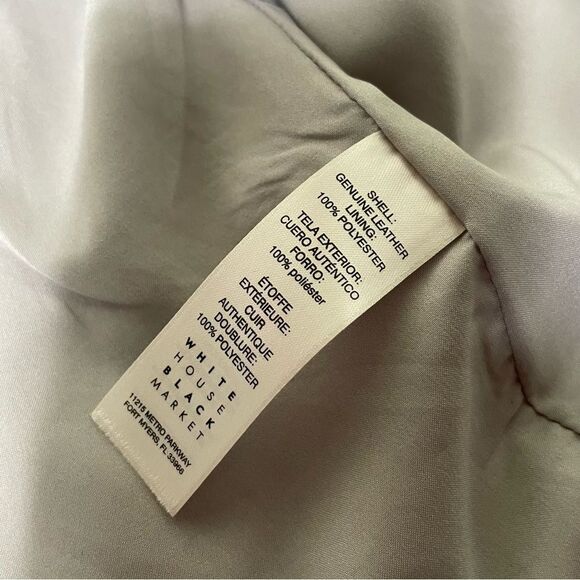 White house black market genuine leather fringed open front Western jacket XS‎ - Picture 7 of 9